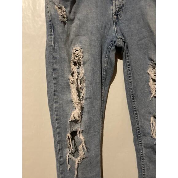 Levis Too Superlow 524 Jeans Distressed Light Wash 7 Medium - Picture 5 of 6